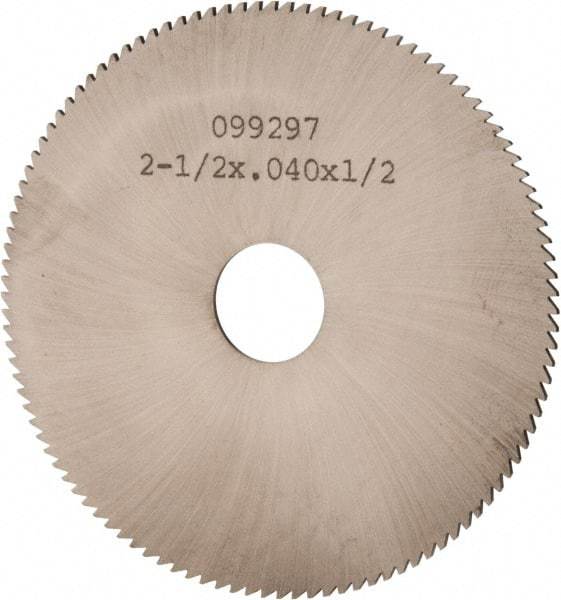 Made in USA - 2-1/2" Diam x 0.04" Blade Thickness, 1/2" Arbor Hole Diam, 110 Teeth, Solid Carbide, Jeweler's Saw - Uncoated - Caliber Tooling