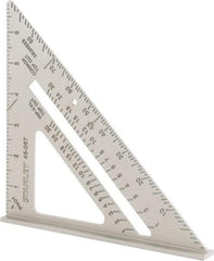 Stanley - 6-3/4" Blade Length x 10-1/4" Base Length, Buffed Finish, Aluminum Layout Tool - 1/8" Graduation - Caliber Tooling