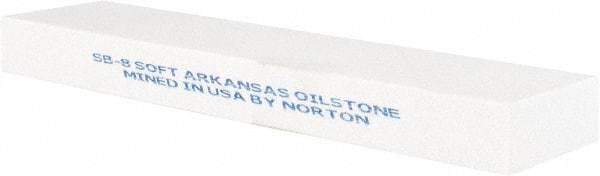 Norton - 8" Long x 2" Wide x 3" Thick, Novaculite Sharpening Stone - Rectangle, Extra Fine Grade - Caliber Tooling