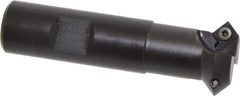 Kennametal - 45° Lead Angle, 1.137" Max Cut Diam, 0.7" Min Cut Diam, 4.96mm Max Depth of Cut, Indexable Chamfer and Angle End Mill - 2 Inserts, SDEB 26152 Insert Style, 3-1/4" Overall Length, Straight Shank - Caliber Tooling