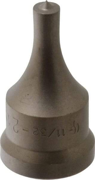 Cleveland Steel Tool - 11/32 Inch Diameter Round Ironworker Punch - 1-1/16 Inch Body Diameter, 1-7/32 Inch Head Diameter, 2-1/8 Inch Overall Length - Caliber Tooling