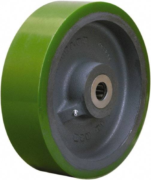 Hamilton - 10 Inch Diameter x 3 Inch Wide, Polyurethane on Cast Iron Caster Wheel - 3,000 Lb. Capacity, 3-1/4 Inch Hub Length, 1-1/4 Inch Axle Diameter, Straight Roller Bearing - Caliber Tooling