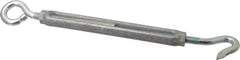 Made in USA - 144 (Eye) & 174 (Hook) Lb Load Limit, 3/8" Thread Diam, 2-7/8" Take Up, Aluminum Hook & Eye Turnbuckle - 6-7/8" Body Length, 1/4" Neck Length, 11-3/8" Closed Length - Caliber Tooling