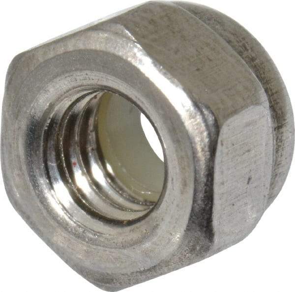 Value Collection - M4x0.70 Metric Coarse 18-8 & Austenitic Grade A2 Hex Lock Nut with Nylon Insert - 5mm High, Uncoated - Caliber Tooling