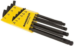 Bondhus - 10 Piece L-Key Ball End Hex Key Set - Hex Range 1/16 to 1/4" - Caliber Tooling