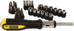 Stanley - 29 Piece Hex, Phillips, Slotted & Torx Screwdriver Set - Bit Sizes: Hex Inch 1/8 & 5/32, Philips #1 to #3, Nut Driver 1/4, 5/16, 11/32, 3/8, 7/16 & 1/2, Torx T10, T15, T20, T25 & T27, Tip Thickness: 1/4 & 9/32 - Caliber Tooling