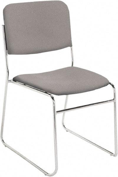 NPS - Fabric Grey Stacking Chair - Chrome Frame, 19" Wide x 21" Deep x 33" High - Caliber Tooling