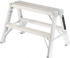 Louisville - 2 Steps, 2' High, Type IA Rating, Aluminum Sawhorse Ladder - Caliber Tooling