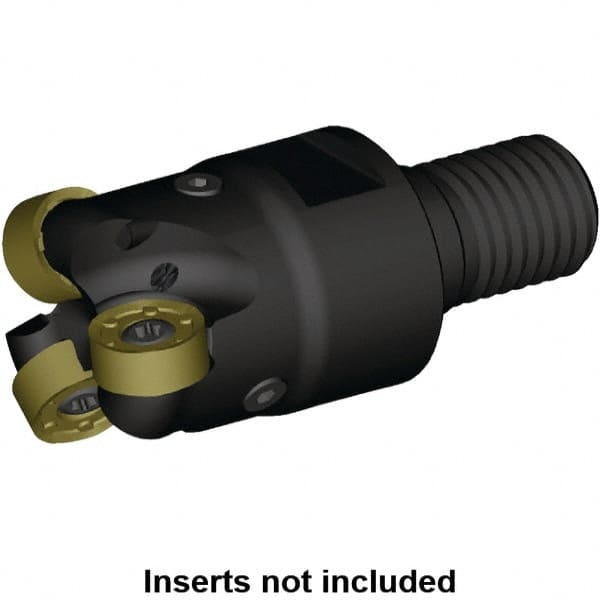 Kennametal - 23mm Cutting Diam, 29mm Shank Diam, 1.378" Max Depth of Cut, Modular Connection Indexable Copy End Mill - 3 Inserts, RN.J1204M0.. Insert, KDR Toolholder, Steel, Through Coolant - Caliber Tooling