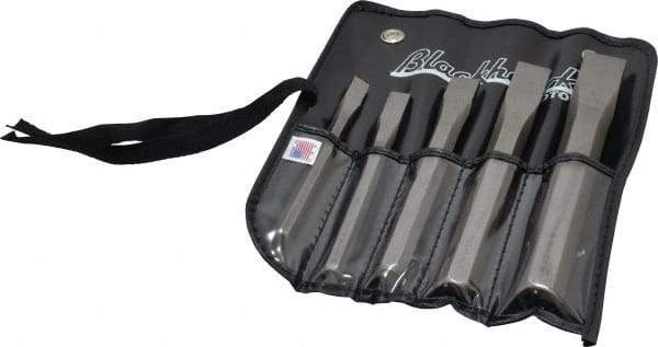 Blackhawk by Proto - 5 Piece Cold Chisel Set - 5-1/4, 5-1/2, 6-1/2, 7 & 7-1/2" OAL, Sizes Included 5/16 to 3/4" - Caliber Tooling