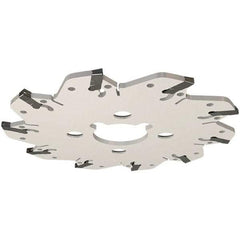 Iscar - Arbor Hole Connection, 0.106" Cutting Width, 1.14" Depth of Cut, 3.94" Cutter Diam, 1" Hole Diam, 6 Tooth Indexable Slotting Cutter - GM Toolholder, GIM, GIMY, GIP Insert, Right Hand Cutting Direction - Caliber Tooling