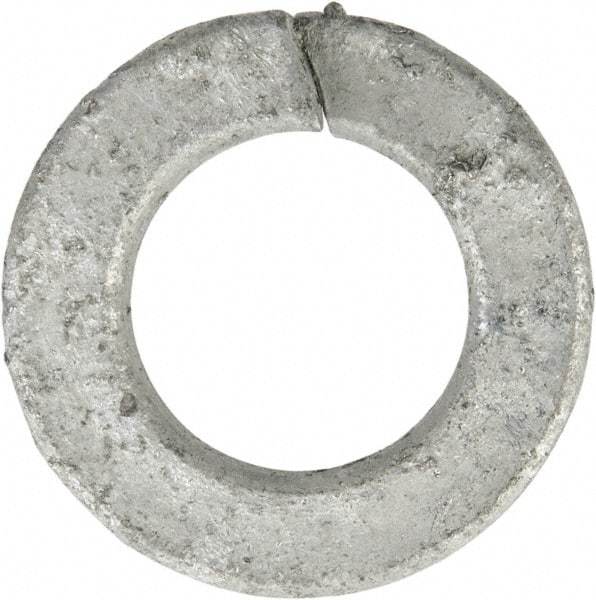 Value Collection - 7/16", 0.46" ID, 0.109" Thick Split Lock Washer - Grade 2 Spring Steel, Hot Dipped Galvanized Finish, 0.46" Min ID, 0.47" Max ID, 0.796" Max OD - Caliber Tooling