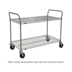 Metro - Carts; Type: Utility ; Load Capacity (Lb.): 600.000 ; Number of Shelves: 2 ; Width (Inch): 24 ; Length (Inch): 36 ; Height (Inch): 39 - Exact Industrial Supply