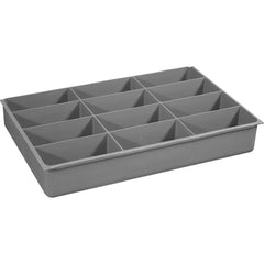 Durham - Small Parts Boxes & Organizers; Type: Compartment Box ; Width (Inch): 11-15/16 ; Depth (Inch): 18-1/16 ; Height (Inch): 2.96875 ; Number of Compartments: 12 - Exact Industrial Supply