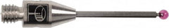 Renishaw - 0.02 Inch Ball Diameter, Carbide Stem, M2 Thread, Ruby Point Ball Tip CMM Stylus - 0.28 Inch Working Length, 0.012 Inch Stem Diameter, 0.79 Inch Overall Length - Caliber Tooling