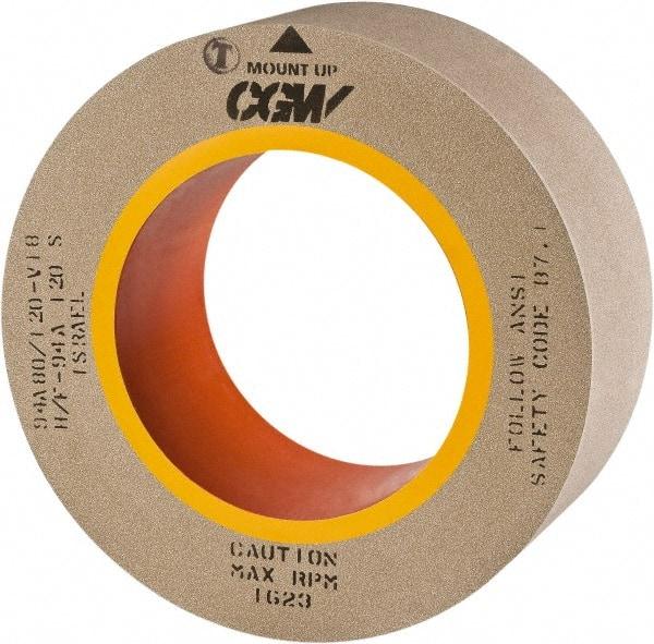 Camel Grinding Wheels - 24" Diam x 12" Hole x 6" Wide Centerless & Cylindrical Grinding Wheel - 80 Grit, Aluminum Oxide, Type 1, Vitrified Bond, No Recess - Caliber Tooling