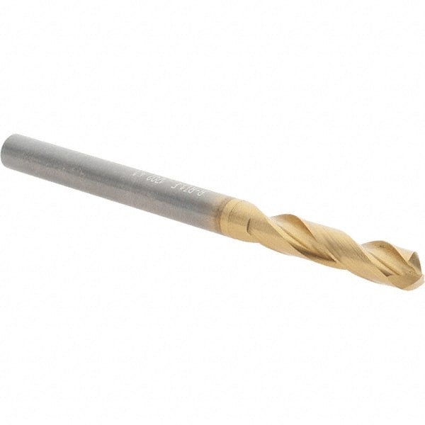 Screw Machine Length Drill Bit: 0.1614″ Dia, 140 °, Solid Carbide Coated, Right Hand Cut, Spiral Flute, Straight-Cylindrical Shank, Series 1702