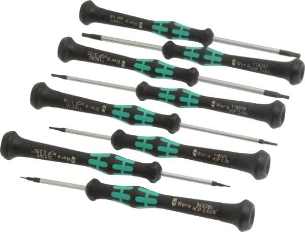 Wera - 8 Piece, 0.028 to 7/64" Hex Driver Set - Comes in Cardboard Box - Caliber Tooling