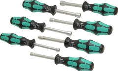 Wera - 7 Piece 3/16 to 1/2" Nutdriver Set - Hollow Shaft, Ergonomic Handle - Caliber Tooling