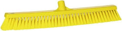 Vikan - 24" Fine Particle Synthetic Push Broom - 2" Bristle Length, Plastic Block, European Threaded Handle Connection - Caliber Tooling