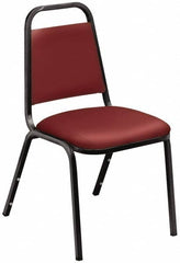 NPS - Vinyl Burgundy Stacking Chair - Black Frame, 17-1/4 Inch Wide x 20 Inch Deep x 33 Inch High - Caliber Tooling