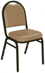 NPS - Vinyl Beige Stacking Chair - Mocha Frame, 17 Inch Wide x 21 Inch Deep x 34 Inch High - Caliber Tooling