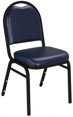 NPS - Vinyl Blue Stacking Chair - Black Frame, 17 Inch Wide x 21 Inch Deep x 34 Inch High - Caliber Tooling