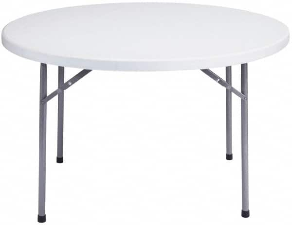 NPS - 29-1/2" High x 48" Diam, Round Folding Table - Speckled Gray - Caliber Tooling