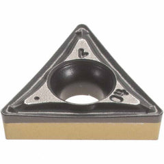 Iscar - TCMT2-1 SM Grade IC8250 Carbide Turning Insert - TiCN/Al2O3/TiN Finish, 60° Triangle, 1/4" Inscr Circle, 3/32" Thick, 1/64" Corner Radius - Caliber Tooling