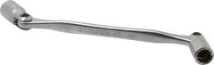 Facom - 10 x 11mm, 12 Point, Satin Chrome Coated, Double Flex-End Socket Wrench - 7-21/32" OAL, 18mm Head Thickness - Caliber Tooling