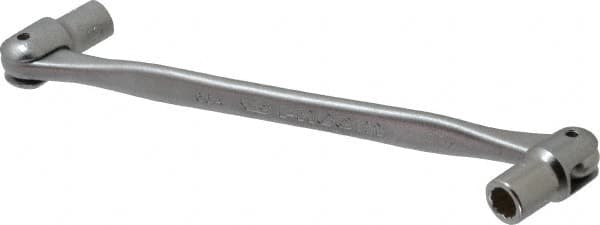 Facom - 6 x 7", 12 Point, Satin Chrome Coated, Double Flex-End Socket Wrench - 7-27/64" OAL, 23mm Head Thickness - Caliber Tooling