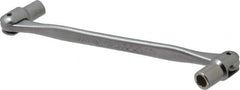 Facom - 6 x 7", 12 Point, Satin Chrome Coated, Double Flex-End Socket Wrench - 7-27/64" OAL, 23mm Head Thickness - Caliber Tooling