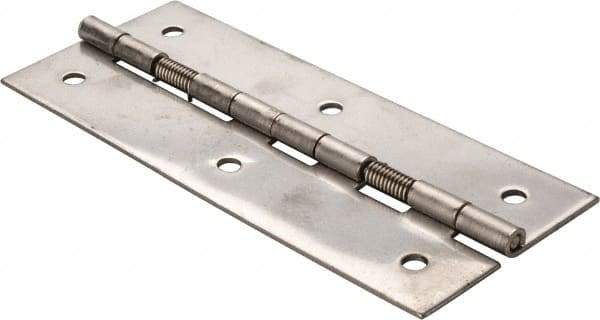 Value Collection - 5" Long x 2" Wide x 0.05" Thick, Closing Spring Hinge - Stainless Steel - Caliber Tooling