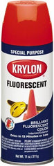 Krylon - Orange Yellow, Fluorescent, Aerosol Spray Paint - 15 to 20 Sq Ft per Can, 12 oz Container - Caliber Tooling