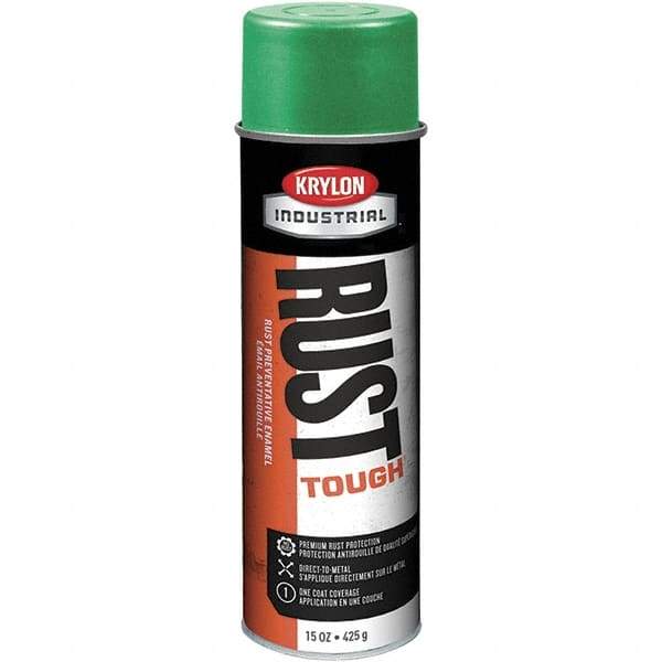 Krylon - Bright Green, 15 oz Net Fill, High Gloss, Enamel Spray Paint - 30 to 35 Sq Ft per Can, 20 oz Container - Caliber Tooling