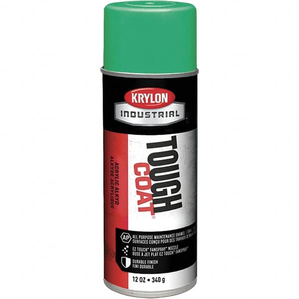 Krylon - OSHA Green, 12 oz Net Fill, High Gloss, Enamel Spray Paint - 20 to 25 Sq Ft per Can, 16 oz Container, Use on Conduits, Ducts, Electrical Equipment, Machinery, Metal, Motors, Pipelines & Marking Areas, Railings, Steel Bars, Tool Boxes, Tools - Caliber Tooling