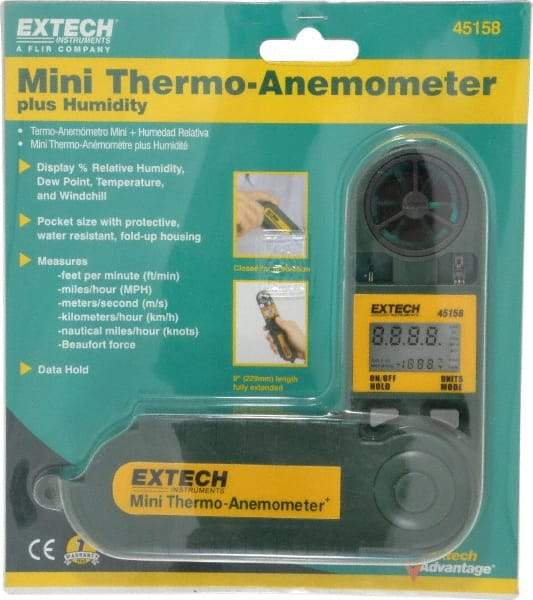 Extech - 0.5 to 28 m/Sec Air Anemometer - 122°F Max - Caliber Tooling