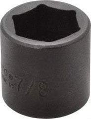 Proto - 3/8" Drive 7/8" Standard Impact Socket - 6 Points, 1-7/32" OAL - Caliber Tooling