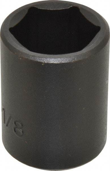 Proto - 1/2" Drive 1-1/8" Standard Impact Socket - 6 Points, 2" OAL - Caliber Tooling