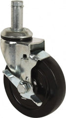 Value Collection - 5" Diam x 1-1/4" Wide x 6-15/32" OAH Stem Mount Swivel Caster with Brake - Caliber Tooling