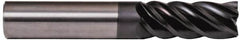 Accupro - 1", 2" LOC, 1" Shank Diam, 4" OAL, 5 Flute, Solid Carbide Square End Mill - Single End, nACRo Finish, Spiral Flute, Variable° Helix, Centercutting, Right Hand Cut, Right Hand Flute - Caliber Tooling