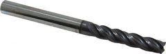 Accupro - 1/4", 4 Flute, Single End, Solid Carbide, Corner Chamfer End Mill - 3" OAL, Right Hand Flute, 1-1/4" LOC, Right Hand Cut - Caliber Tooling