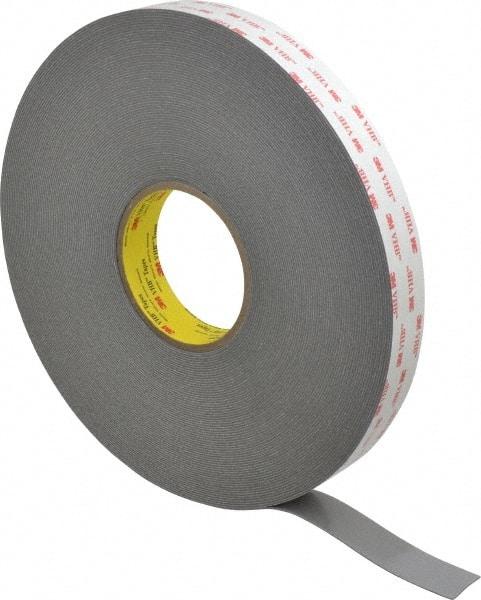 3M - 1" x 36 Yd Acrylic Adhesive Double Sided Tape - 45 mil Thick, Gray, Acrylic Foam Liner, Continuous Roll, Series 4941 - Caliber Tooling