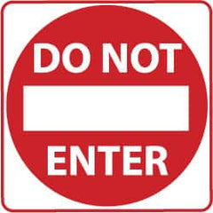 NMC - "Do Not Enter", 30" Wide x 30" High, Aluminum Traffic Control Signs - 0.08" Thick, Red on White, High Intensity Reflectivity, Square, Post Mount - Caliber Tooling