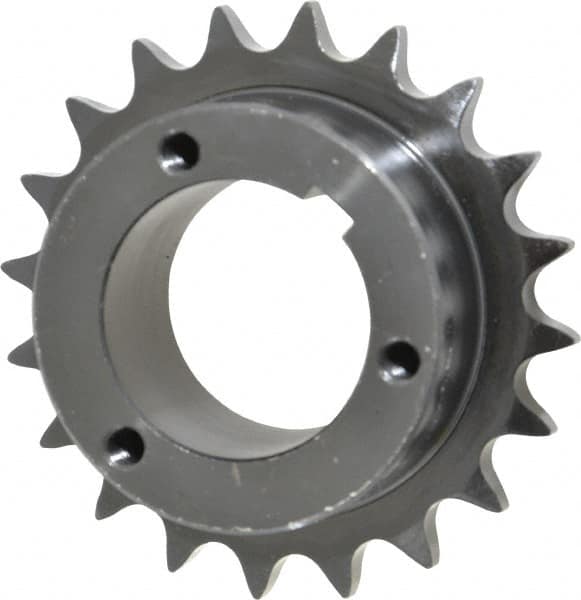 Browning - 20 Teeth, 5/8" Chain Pitch, Chain Size 50, Bushed Roller Chain Sprocket - 4" Pitch Diam, 4.32" Outside Diam - Caliber Tooling