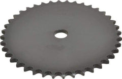 Browning - 40 Teeth, 1/2" Chain Pitch, Chain Size 40, "A" Plate Roller Chain Sprocket - 5/8" Bore Diam, 6.373" Pitch Diam, 6.65" Outside Diam - Caliber Tooling