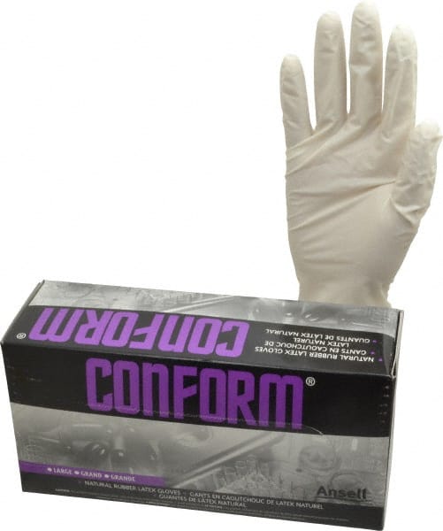 Ansell - Size L, 5 mil, Industrial Grade, Powdered Latex Disposable Gloves - Exact Industrial Supply