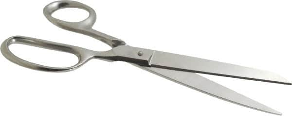 Heritage Cutlery - 4-1/4" LOC, 9" OAL Stainless Steel Standard Shears - Right Hand, Stainless Steel Straight Handle, For Poultry Processing - Caliber Tooling