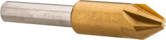 Melin Tool - 3/8" Head Diam, 1/4" Shank Diam, 6 Flute 60° Cobalt Countersink - Caliber Tooling