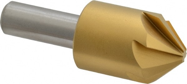 Melin Tool - 1" Head Diam, 1/2" Shank Diam, 6 Flute 90° Cobalt Countersink - Caliber Tooling